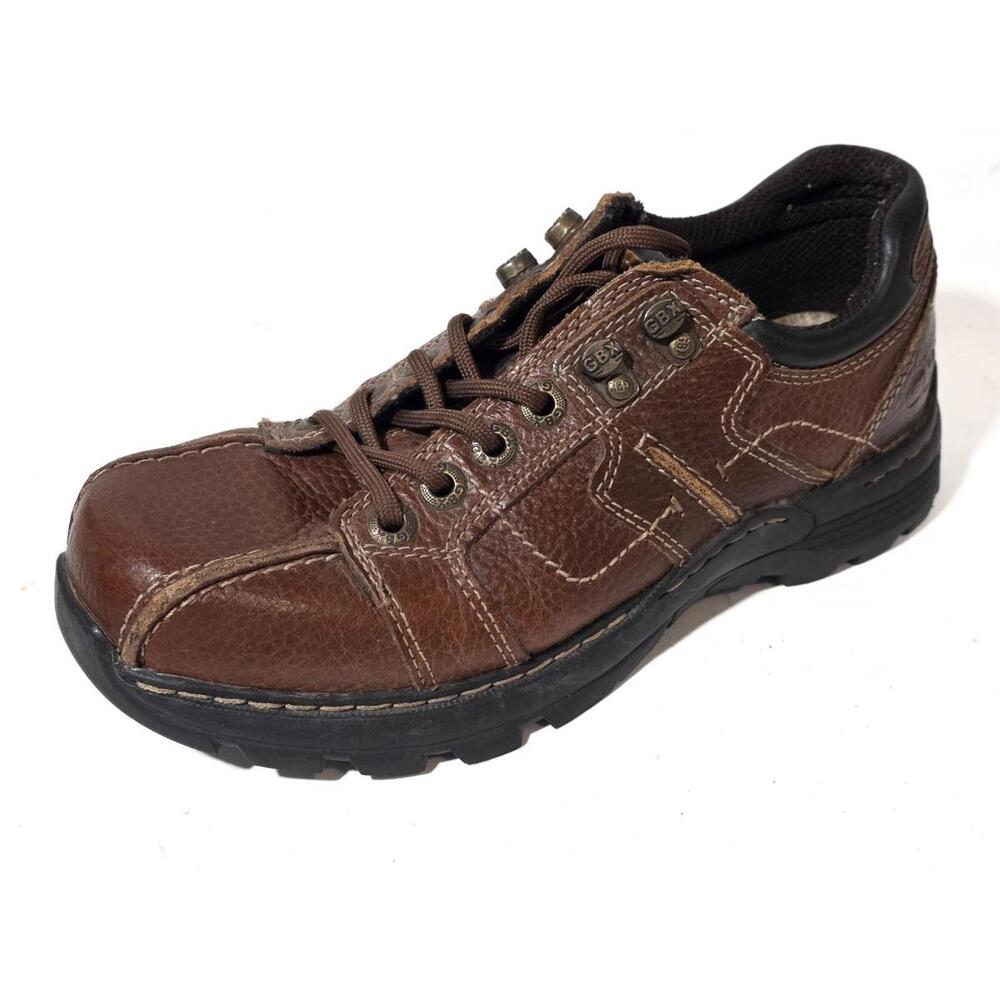 Vintage 90s Y2K Streetwear Mens 8 M Chunky Leather Platform Boots Shoes Brown